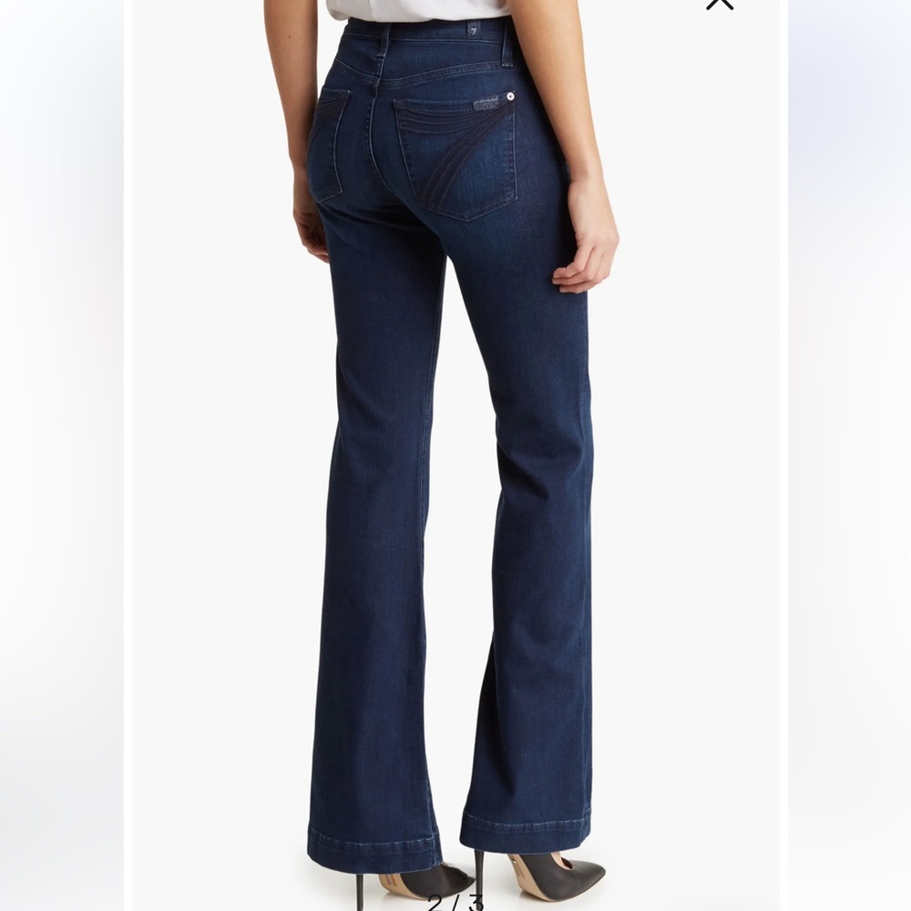 7 For All Mankind Dark Blue Flare Jeans